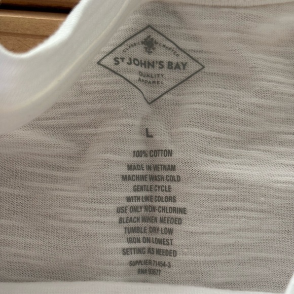 St. John's Bay Soft White Short Sleeve Tee - Picture 7 of 8